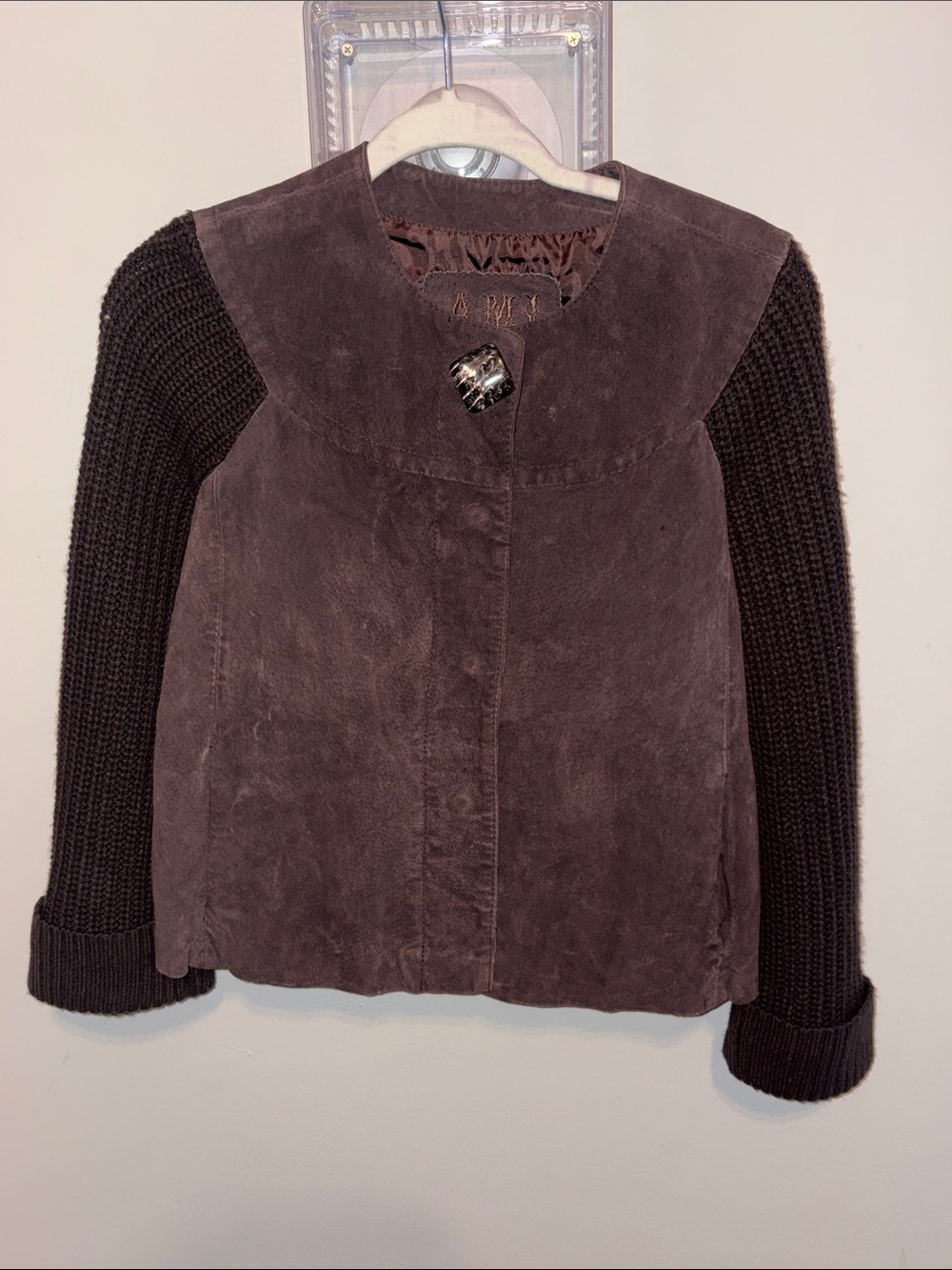 AMI brown suede jacket size medium